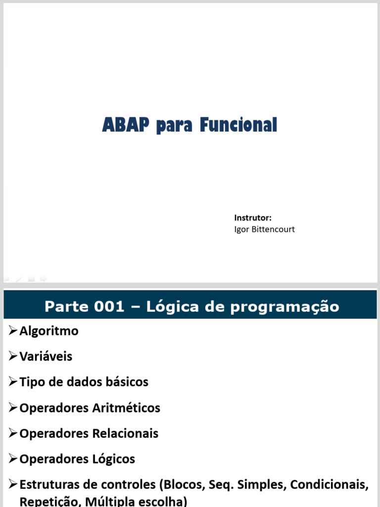 Introdução ao ABAP e Lógica de Programação | PDF | Algoritmos ...