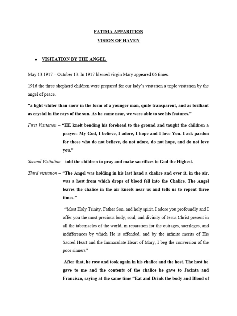 Fatima Apparition Pdf Our Lady Of Fátima Religious Belief And