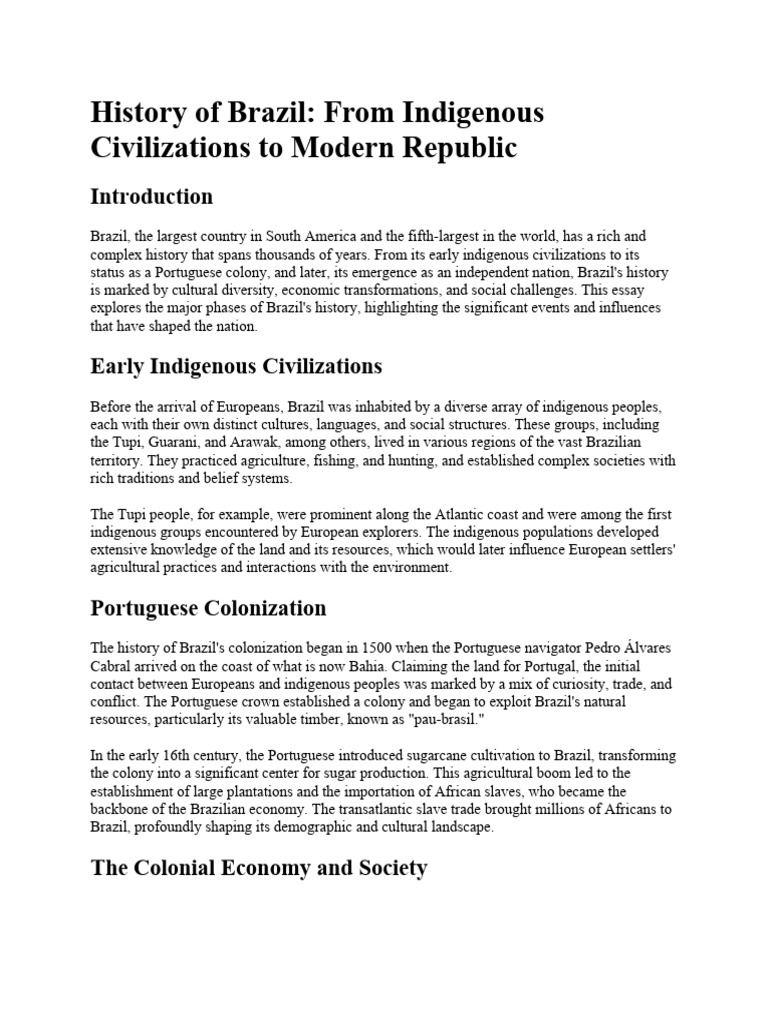 History of Brazil | PDF | Brazil | Slavery