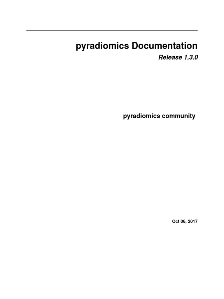 Pyradiomics readthedocs io en 1 3 0 pdf parameter computer