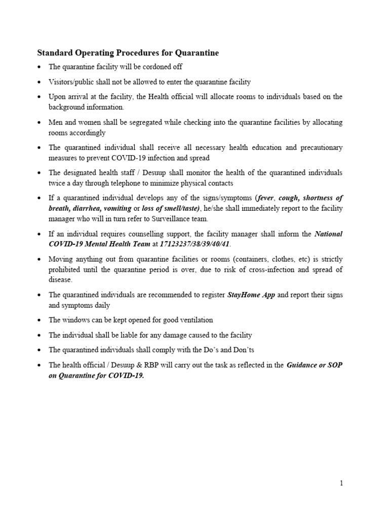 Quarantine Facility Guidelines | PDF | Housekeeping | Quarantine