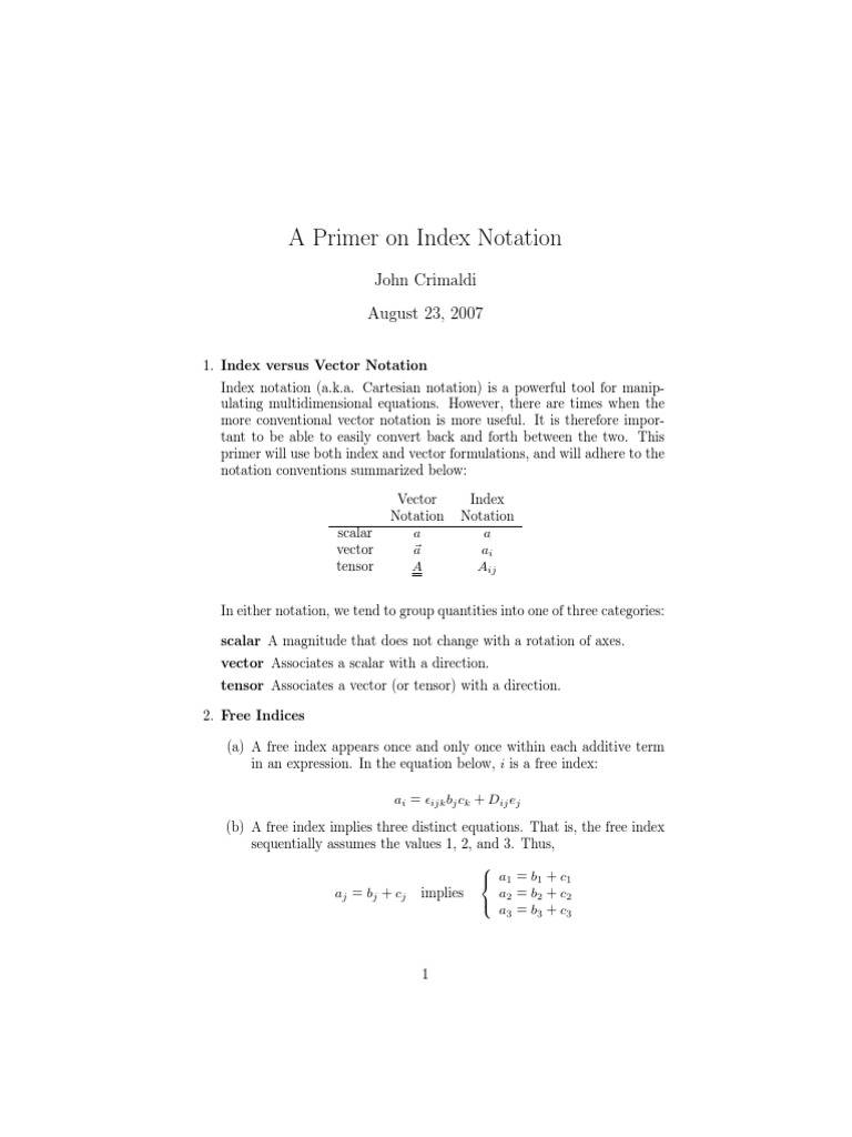Curl in Index Notation Explained | PDF | Euclidean Vector | Tensor