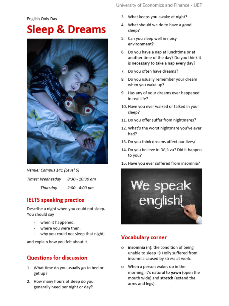 Hk2A - EOD Sleep and Dreams - Week 5 | PDF | Sleep | Dream