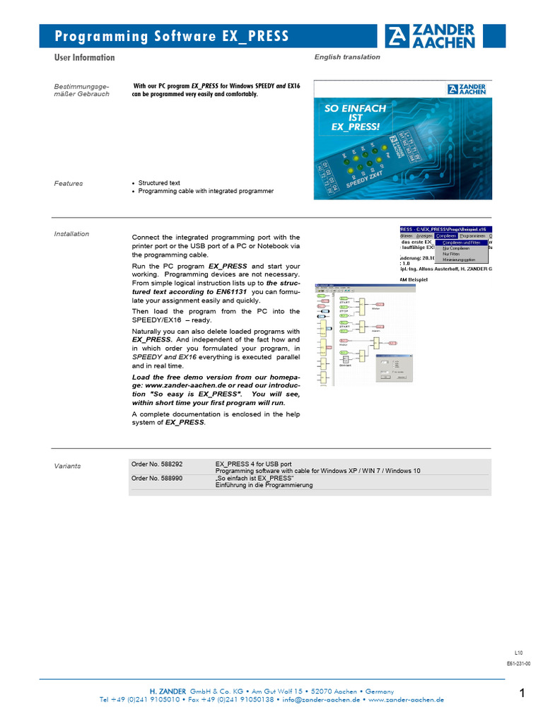 EX_PRESS Programming Software Guide | PDF | Personal Computers | Usb