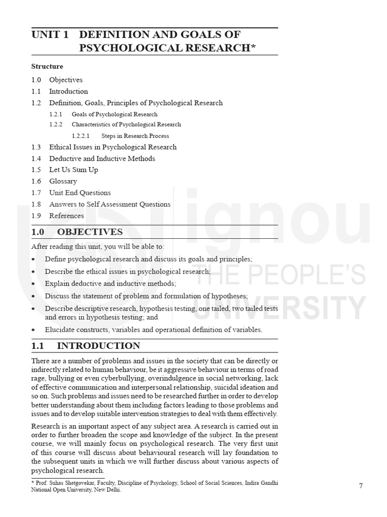 Goals and Principles of Psychological Research | PDF | Methodology ...