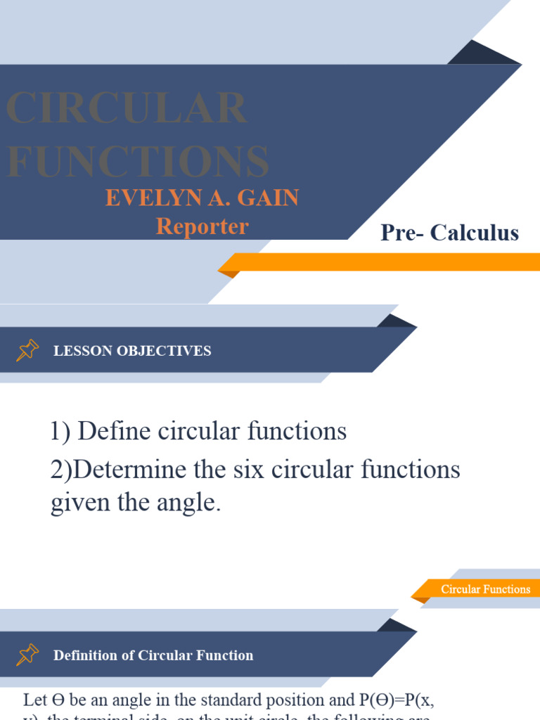 Understanding Circular Functions in Pre-Calculus | PDF | Trigonometric ...