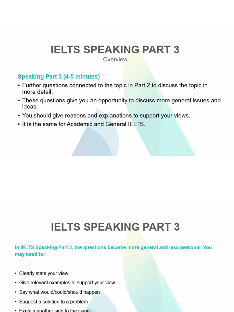 IELTS Speaking Part 3 Guide | PDF | Sports | Reason