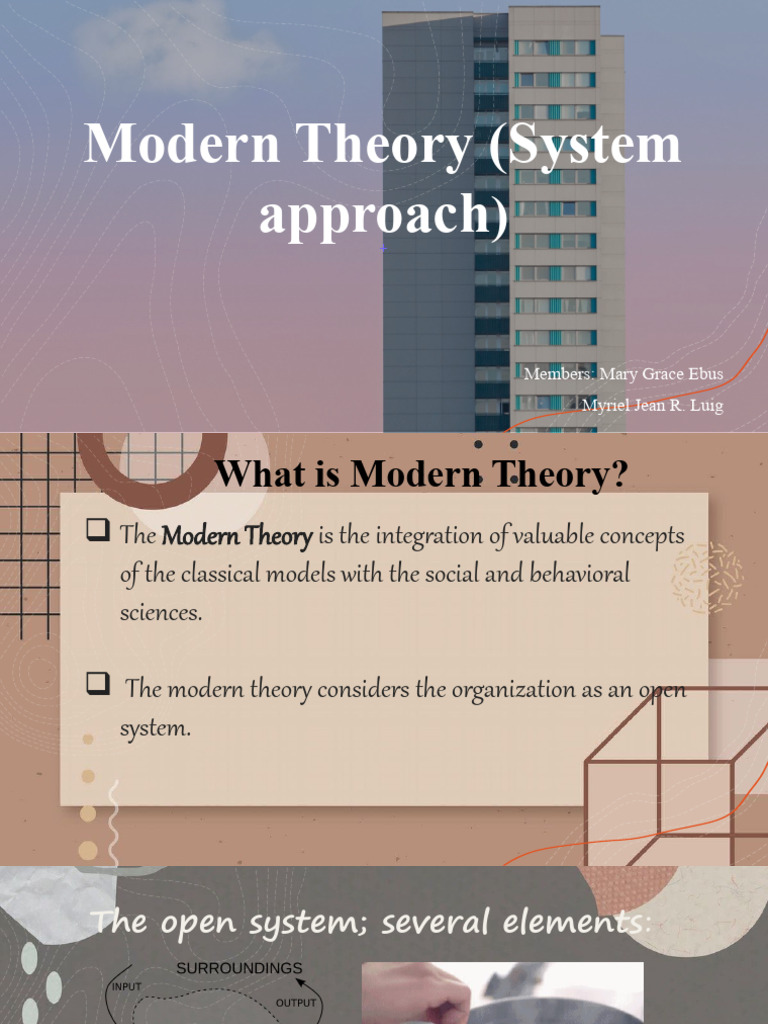 MODERN THEORY (SYSTEM APPROACH) (Autosaved) | PDF | System | Macroeconomics