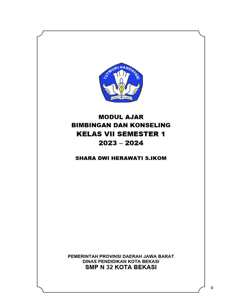 Modul Ajar BK SEMESTER I 2023 LENGKAP - SASA | PDF | Karier & Perkembangan