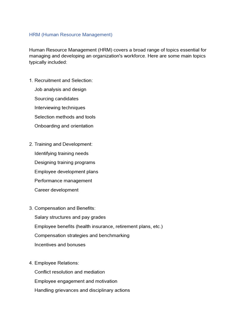 Comprehensive Guide to HRM Practices | PDF | Recruitment | Human ...