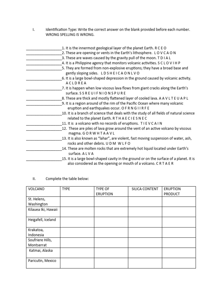 Earth Science 9 3rd Quarter 23 24 | PDF | Volcano | Types Of Volcanic ...