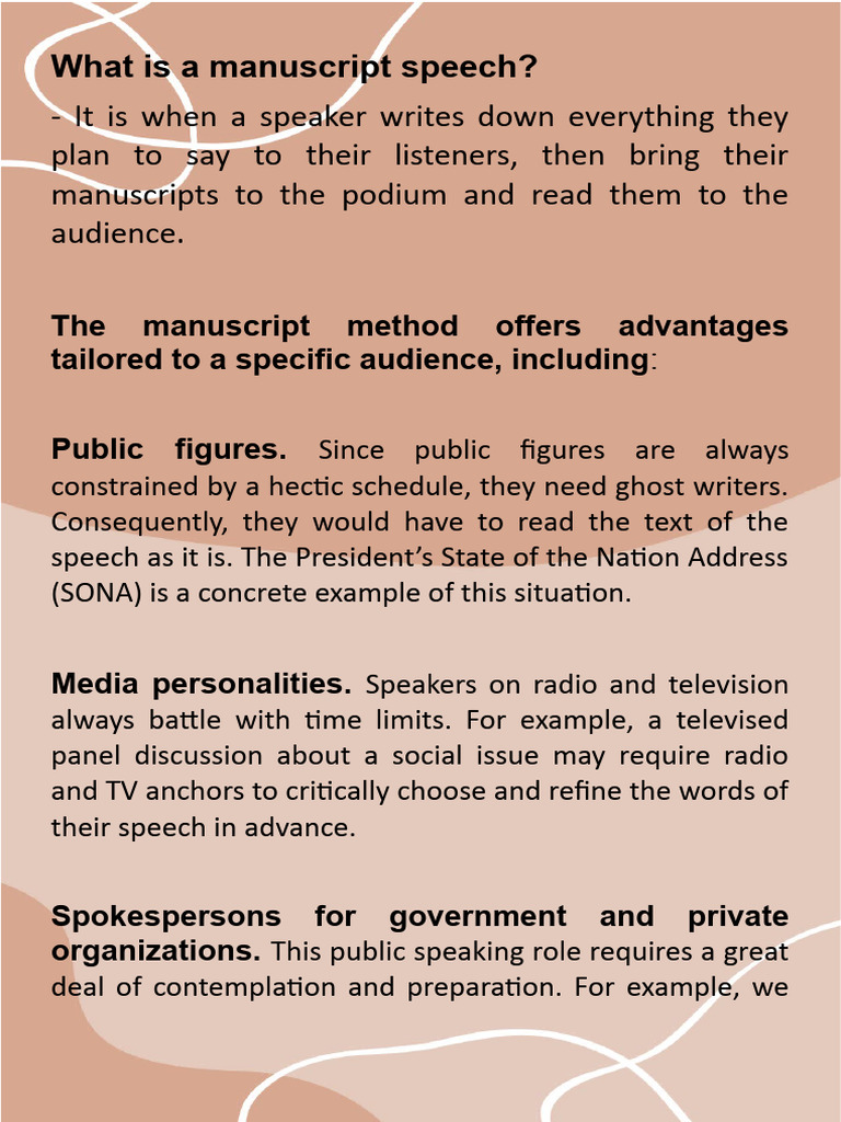 Understanding Manuscript Speeches | PDF | Human Communication
