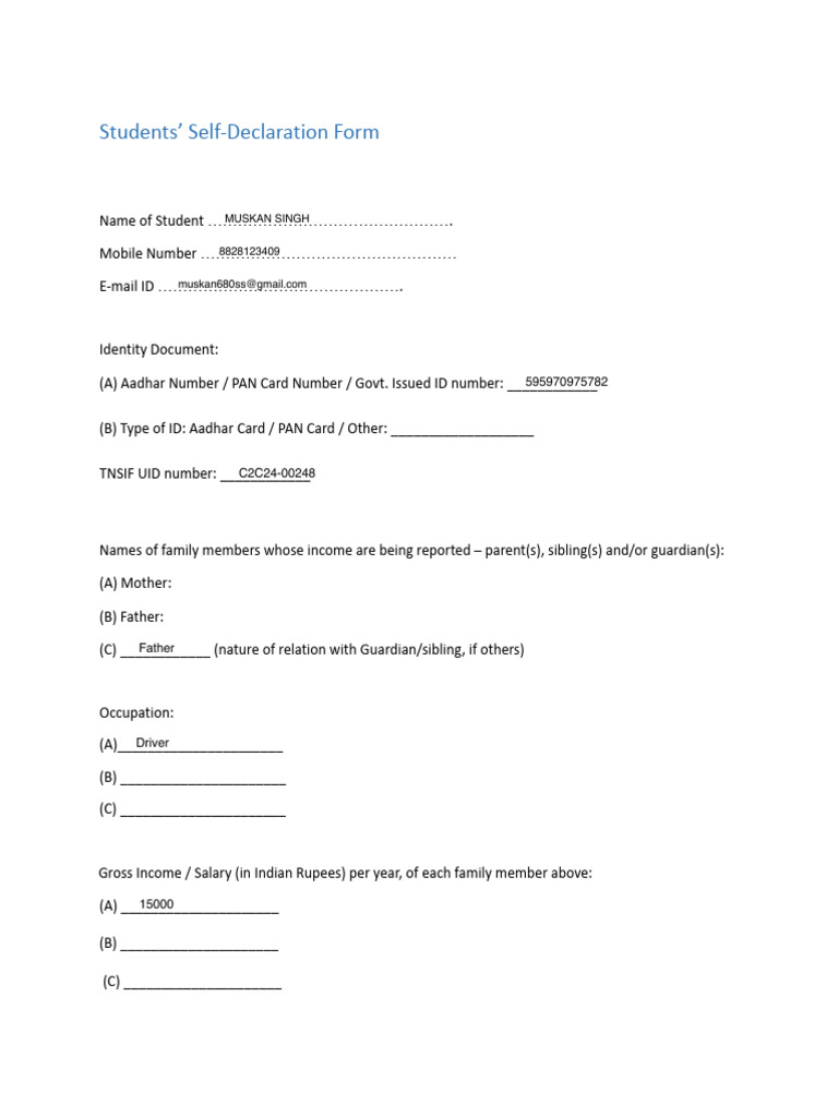 Declaration and Undertaking Form - Accenture (1) 2 | PDF | Taxation ...