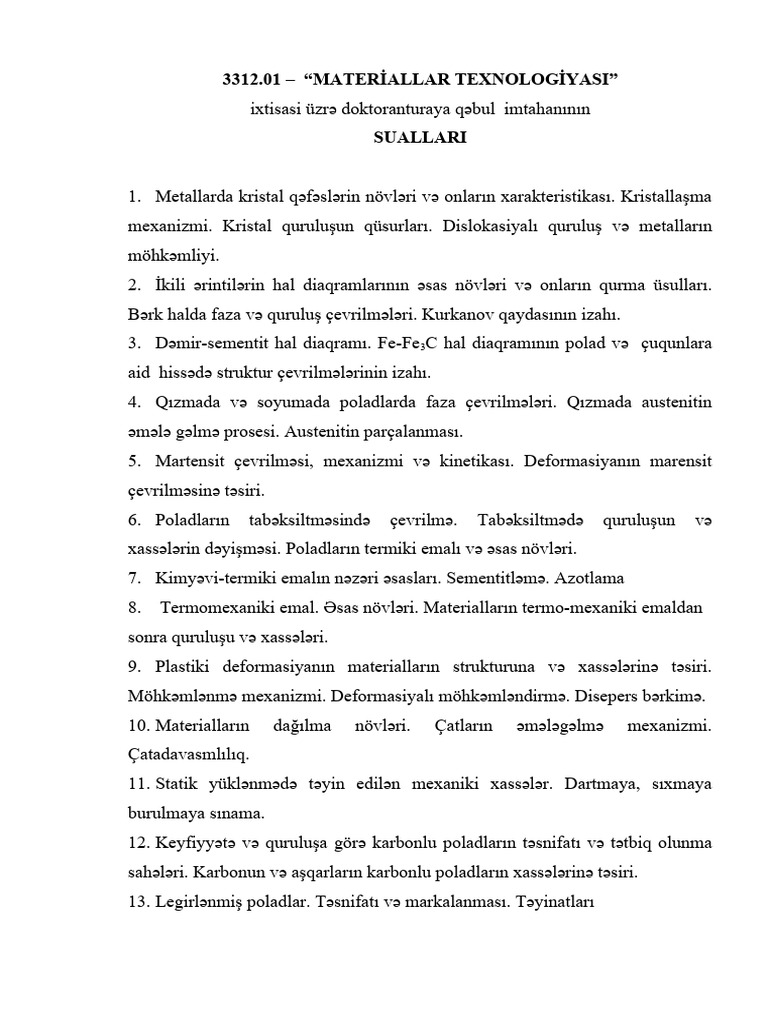 Doktorantura Suallar | PDF