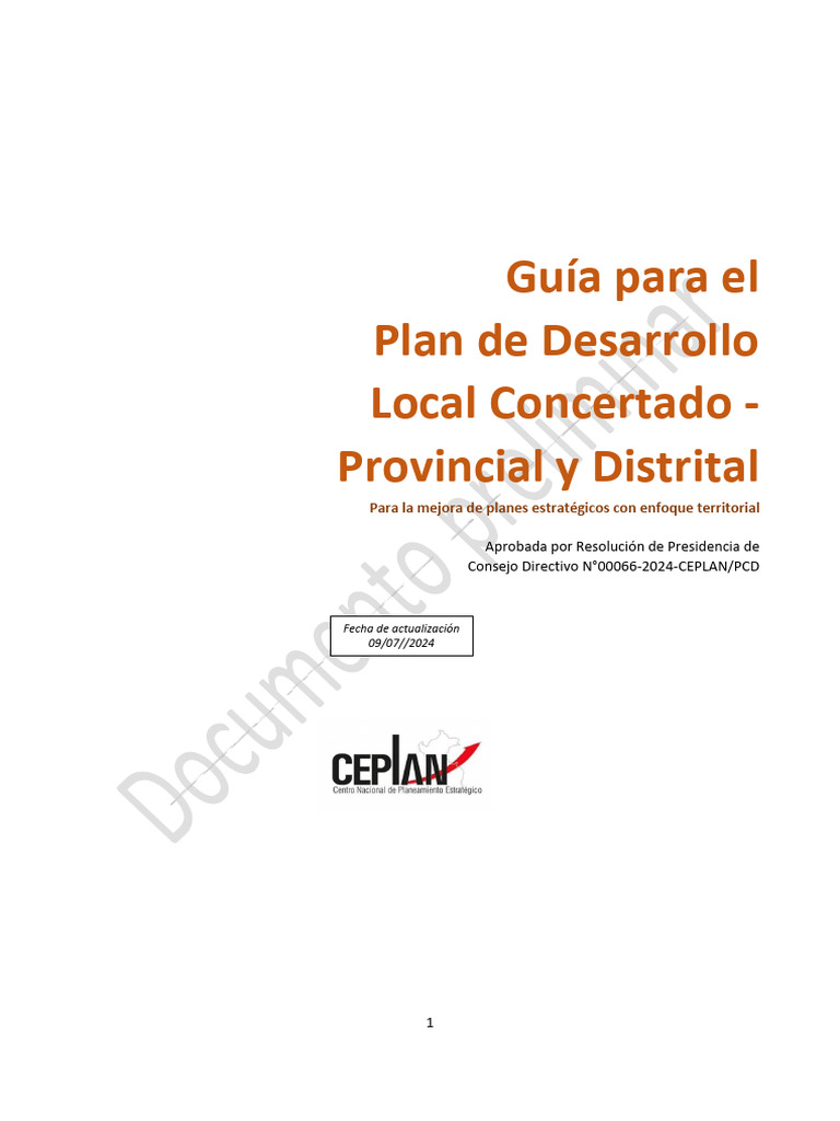 Guía del Plan de Desarrollo Local | PDF | Planificación | Gobierno local