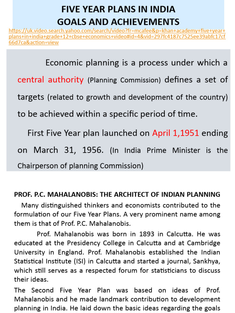 Five Year Plans and Economic Strategy in India | PDF | Economic Growth ...