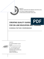 Creating Quality Guidelines For On-Line Education and Training