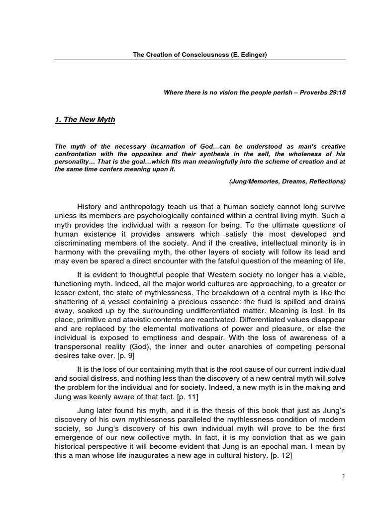 7 the creation of consciousness e edinger pdf unconscious mind