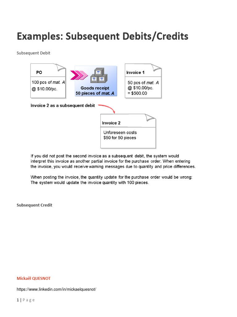 SAP Examples Subsequent Debits Credits | PDF | Business | Social Science
