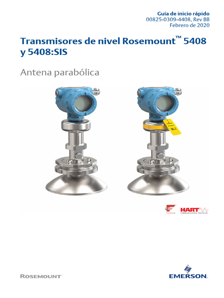 Guía de Inicio Rápido Rosemount 5408 y 5408 Sis Transmisores de Nivel ...