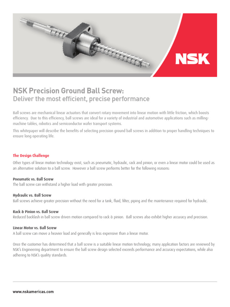 Precision Ground Ball Screws Overview | PDF | Manufactured Goods | Machines