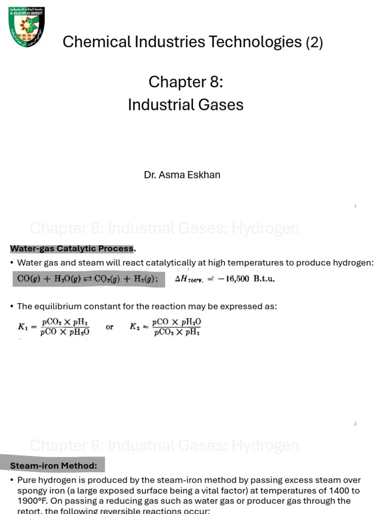 Industries 2-Lecture 3 | PDF | Sulfur Dioxide | Hydrogen