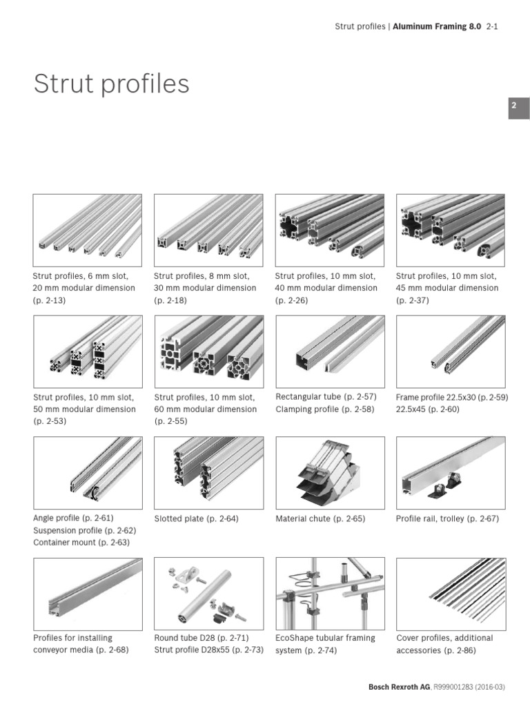 Aluminum Strut Profiles Overview | PDF