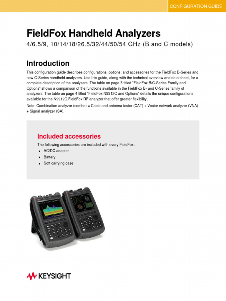 FieldFox Handheld Analyzers 4 - 6.5 - 9 - 14 - 18 - 26.5 - 32 - 44 - 50 ...