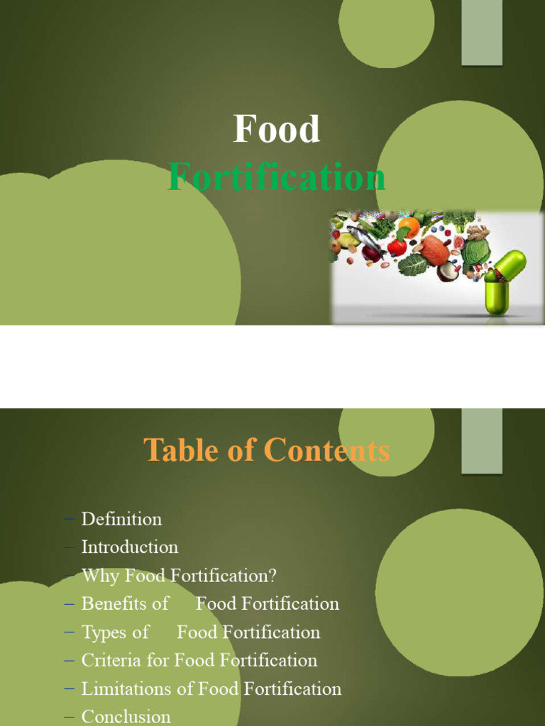 Food Fortification for Public Health | PDF | Micronutrient | Nutrients