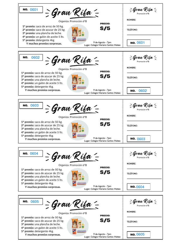 Rifas 601 | PDF | Alimentos | Productos naturales