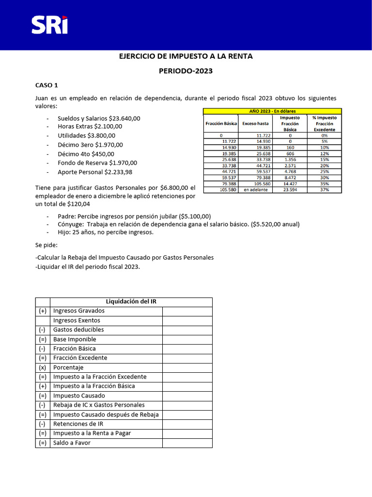 Cálculo del Impuesto a la Renta 2023 | PDF | Impuestos | Salario