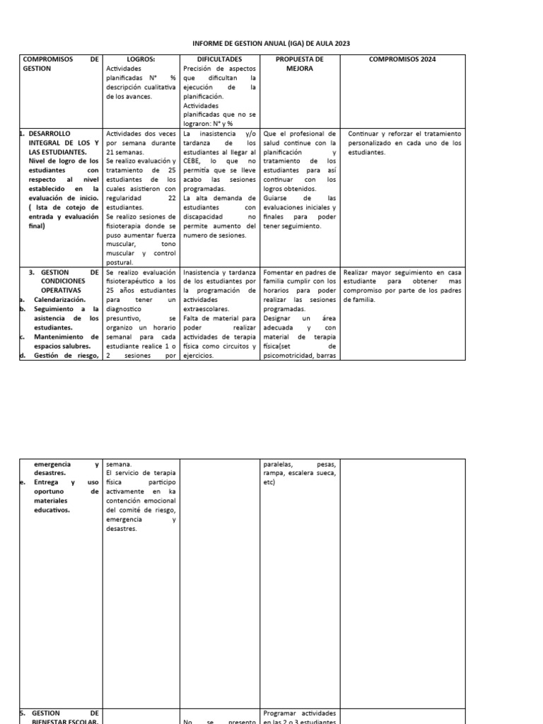 Informe de gestion anual pdf