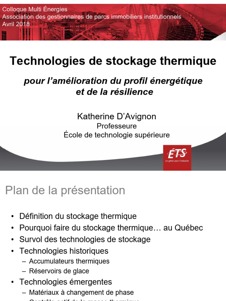 Technologies de stockage thermique au Québec | PDF | Stockage de l ...