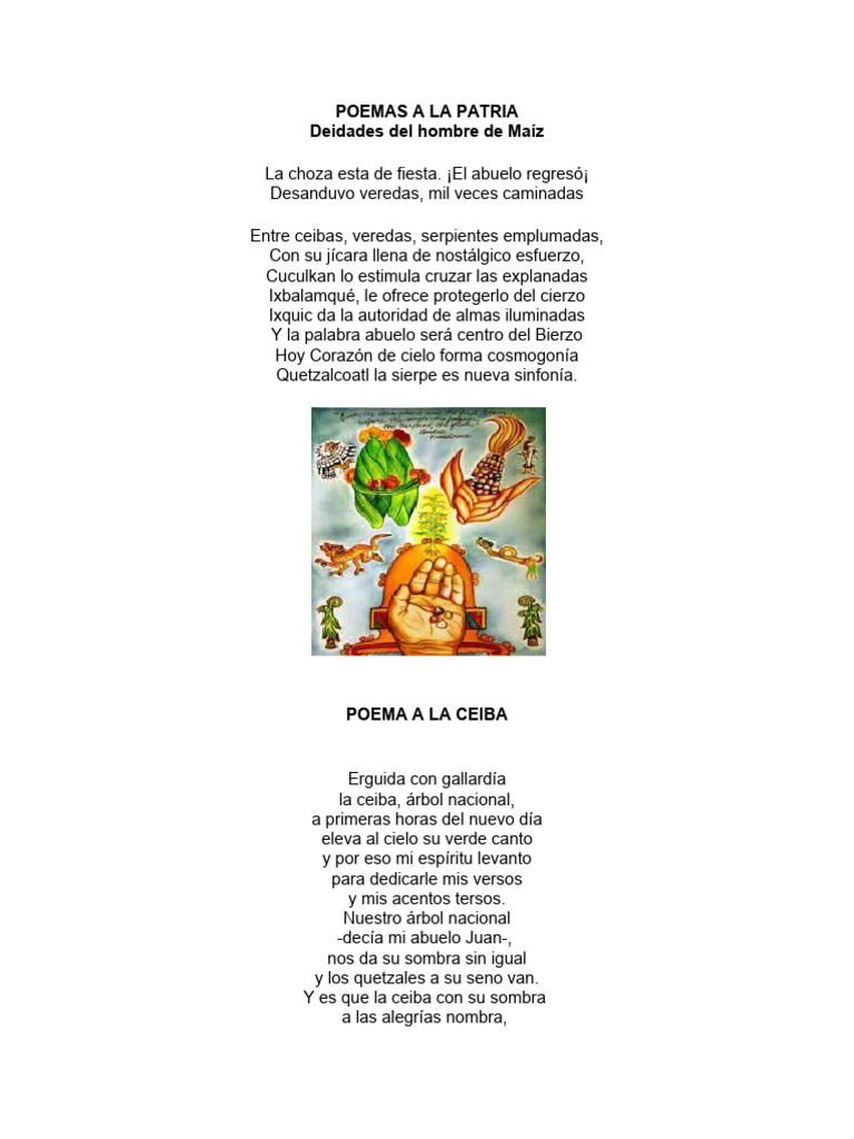 Poemas a la Patria y el Maíz | PDF