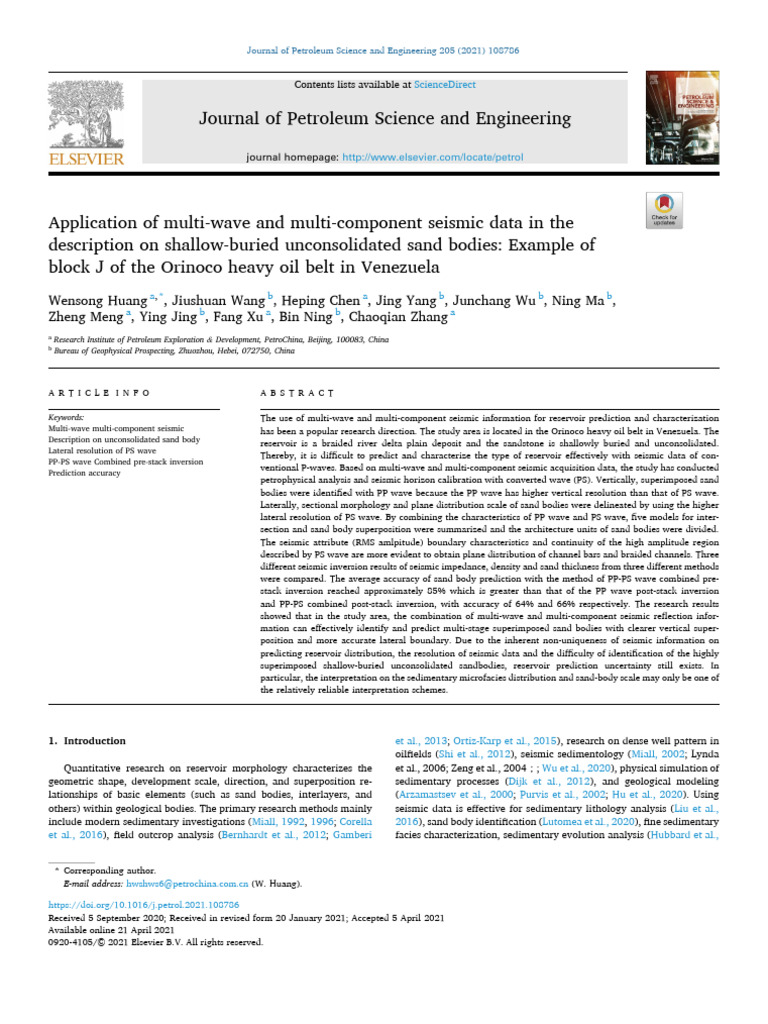 Seismic Data in Sand Body Analysis | PDF | Reflection Seismology ...