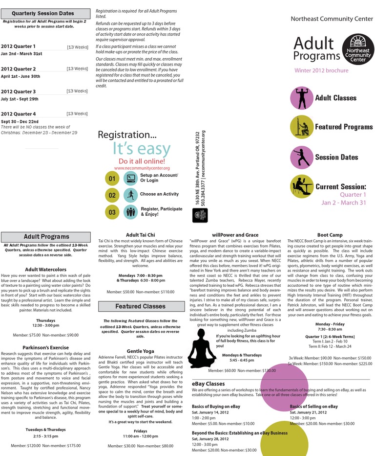 Adult Activities Brochure - Winter 2012 - Web | PDF | Weight Training ...