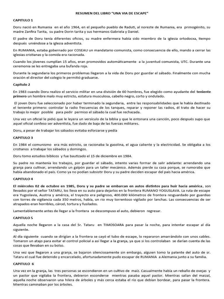 Cuestionario libro via de escape pdf