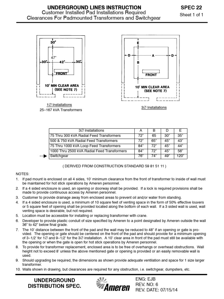 Underground Transformer Installation Guidelines | PDF | Manufactured Goods