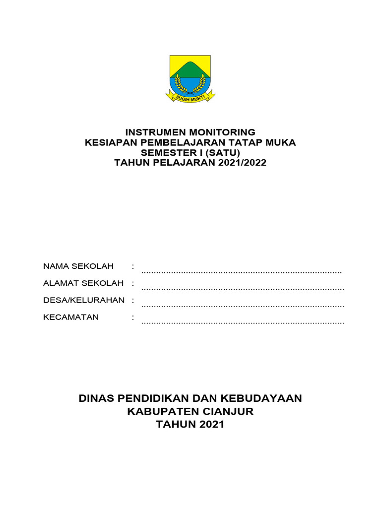 Instrumen Monev Kesiapan Belajar Tatap Muka | PDF