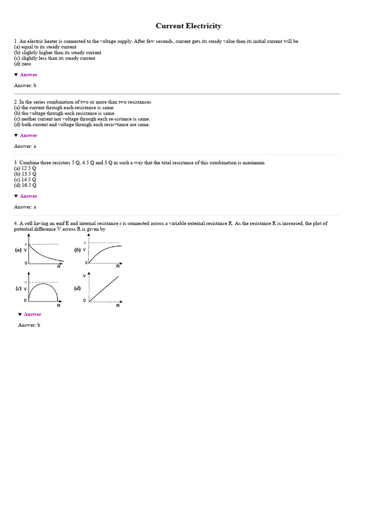 Understanding Current Electricity Concepts Pdf Electrical