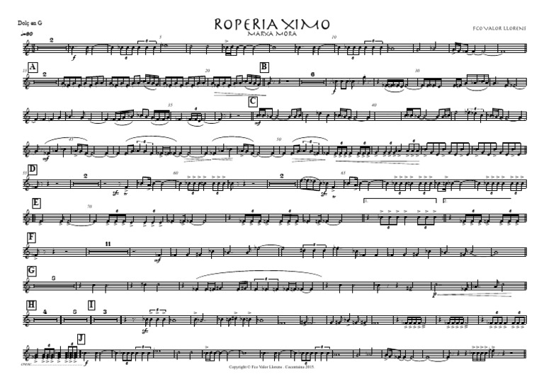 Ropería Ximo: Dolç en G Score | PDF