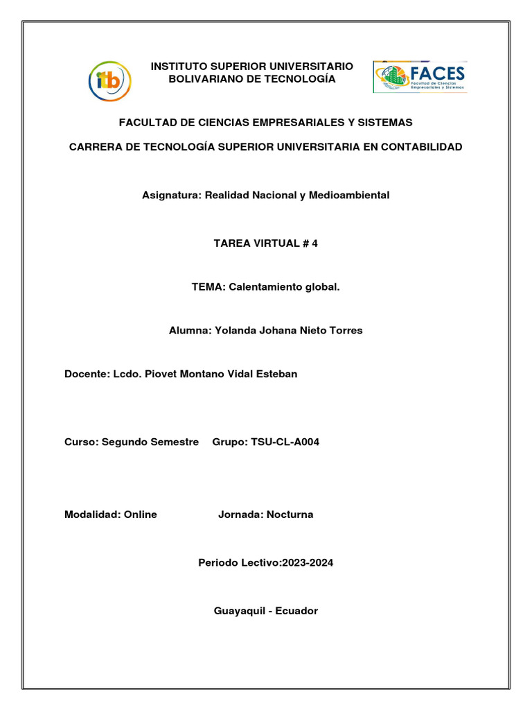 Causas y Consecuencias del Calentamiento Global | PDF | Gases de efecto ...