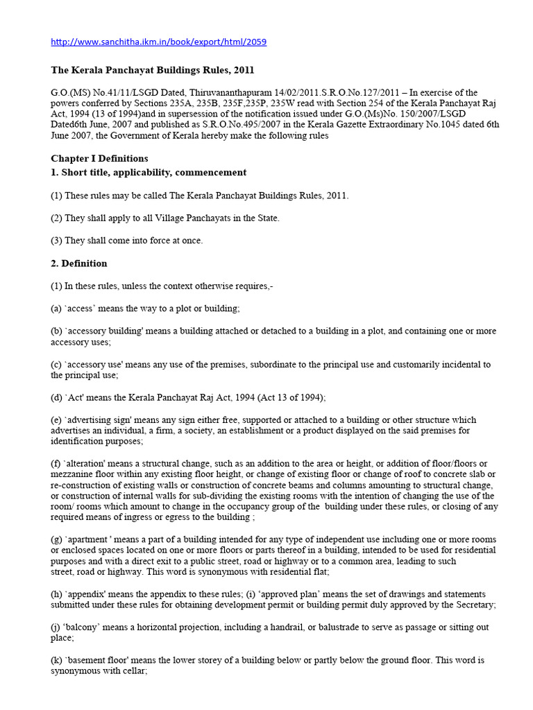 KERALA PANCHAYAT BUILDING RULES 2011 PDF intelligence overview
