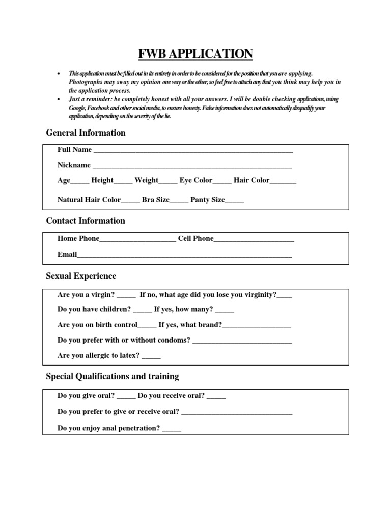 Fwb Application Human Reproduction Mammalian Sexuality fwb application human reproduction