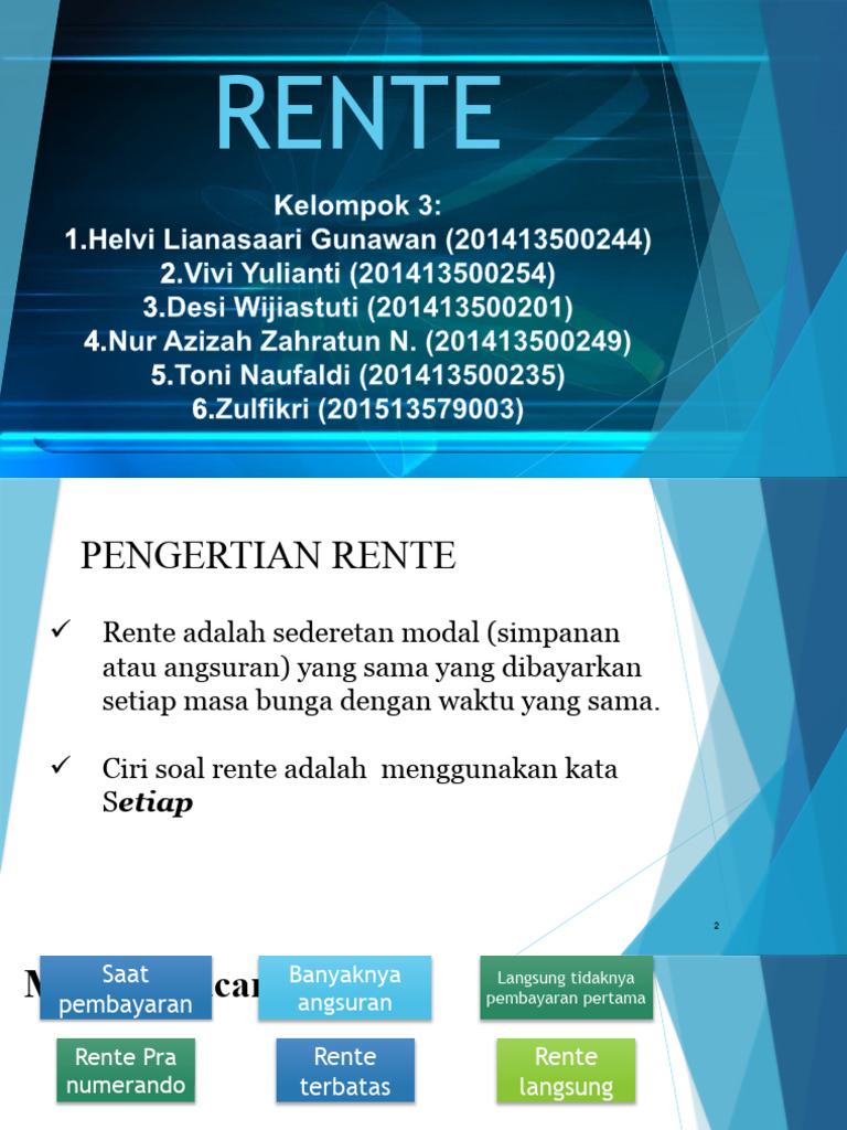 Pengertian dan Rumus Rente Kelas 12 | PDF