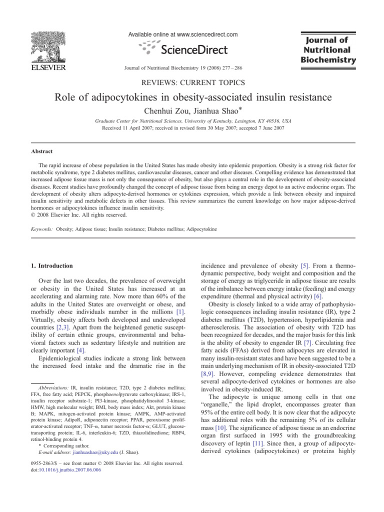 1 s2.0 S0955286307001623 Main | PDF | Leptin | Adipose Tissue
