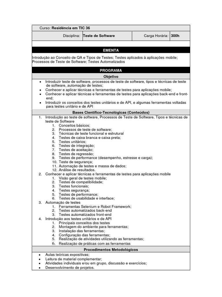 Testes de Software e Automação | PDF | Testes de software | Programas