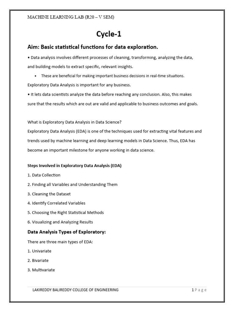 Exploratory Data Analysis in Python | PDF | Statistics | Statistical ...
