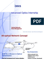 Advanced Optics Internship: Optical Networks Brand Management