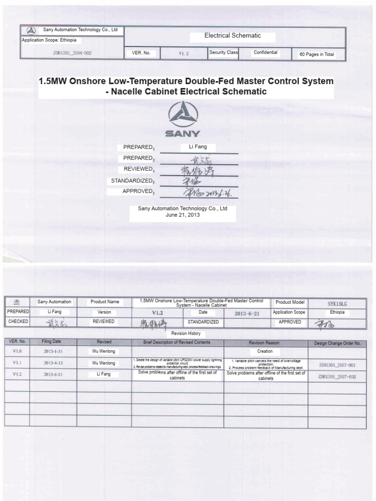Nacelle Cabinet Electrical Schematic | PDF | Switch | Mechanical ...